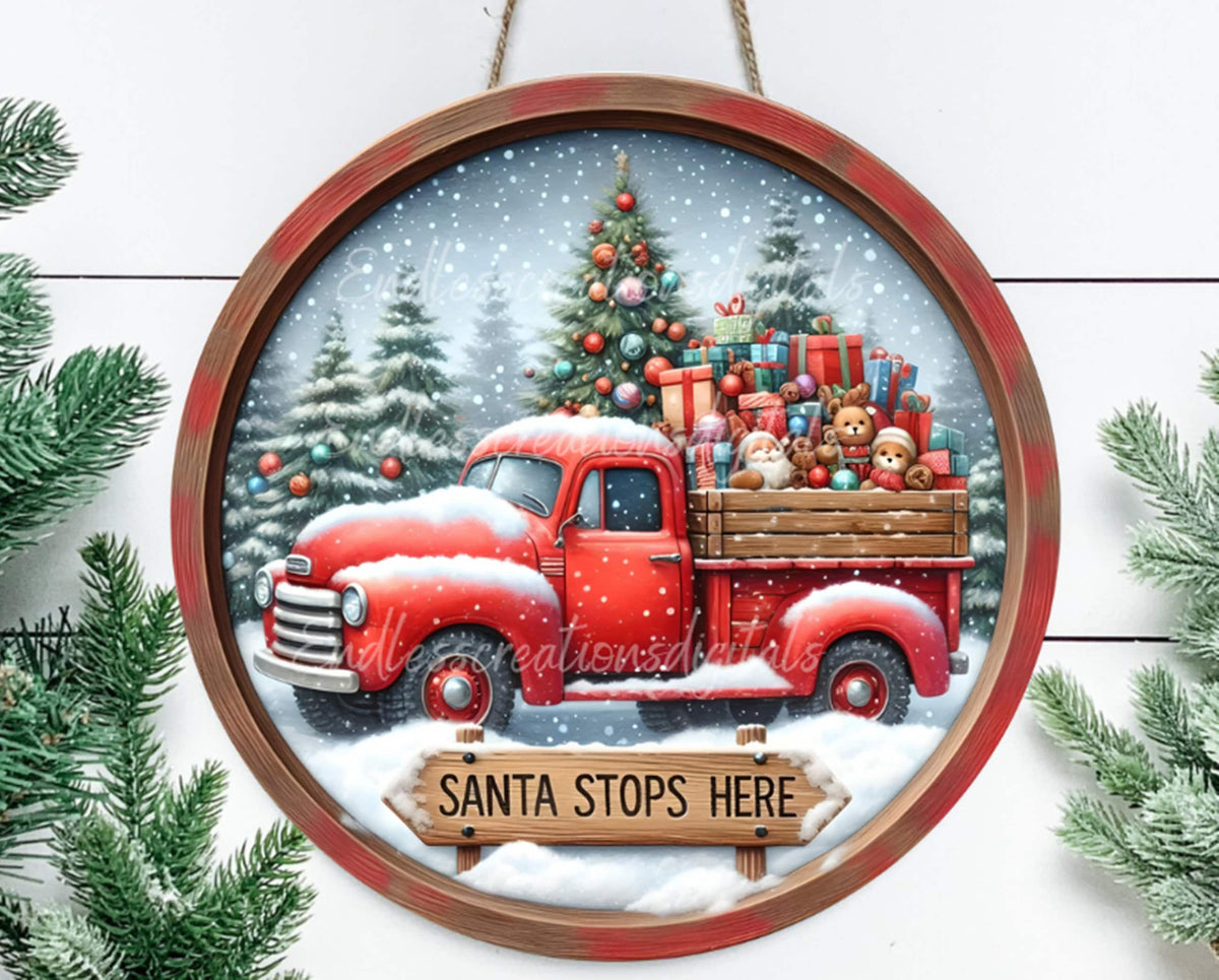 SANTA STOPS HERE CHRISTMAS