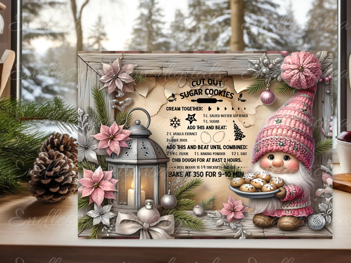 CHRISTMAS GNOME CUTTING BOARD RECTANGLE