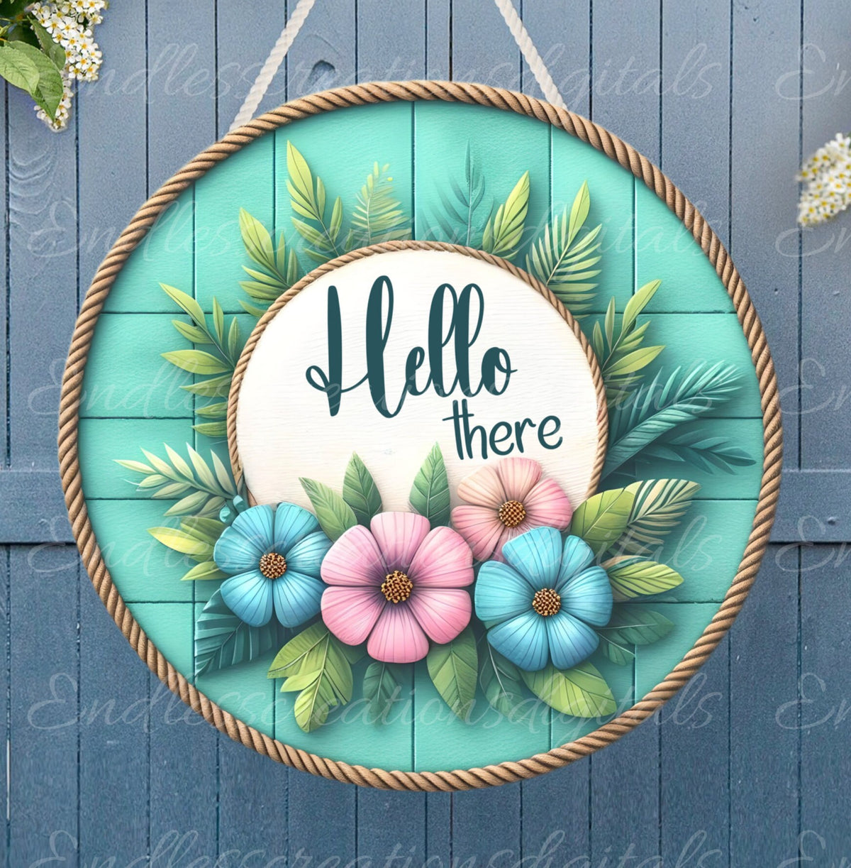 WELCOME DOOR HANGER, wreath sign png, for sublimation high resolution 2 round files 1 blank for your own text