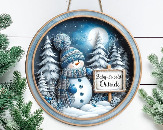 BABY ITS COLD OUTSIDE WINTER SNOWMAN