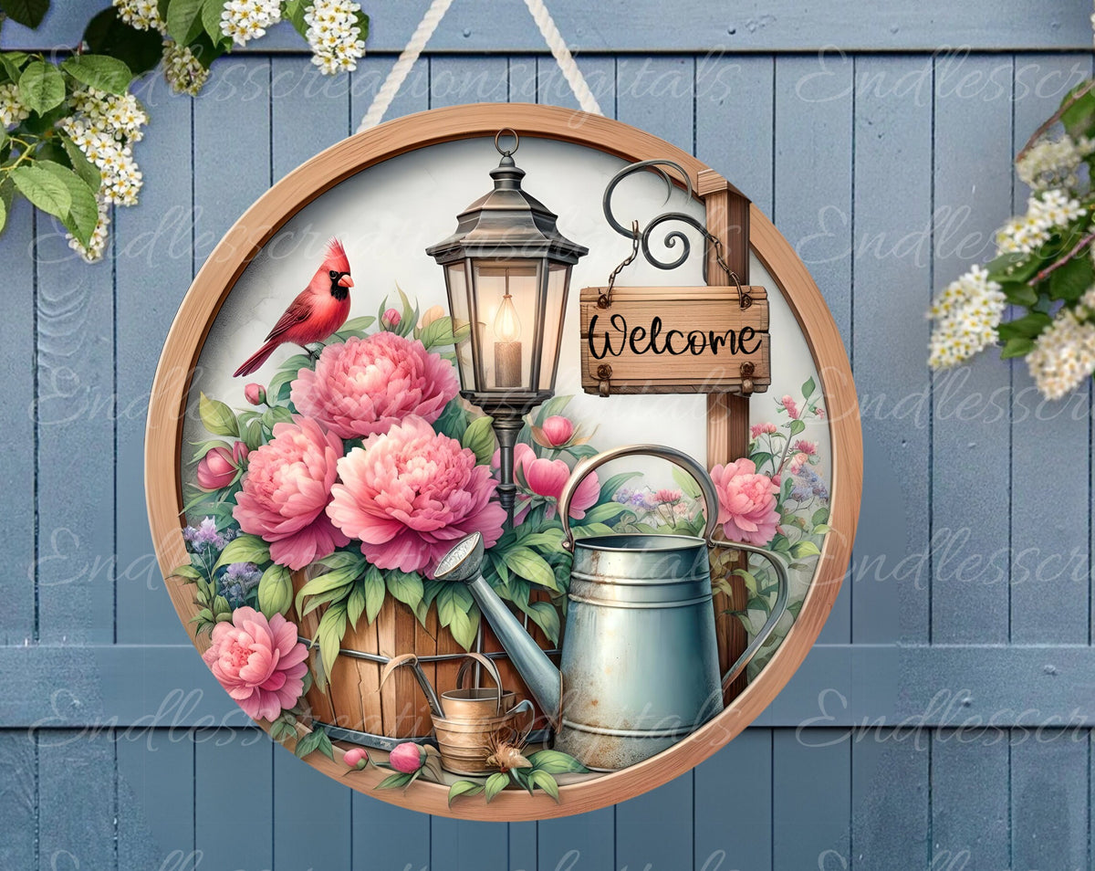 WELCOME DOOR HANGER, wreath sign png, for sublimation high resolution 2 round png 300dpi, 1 blank for your own text