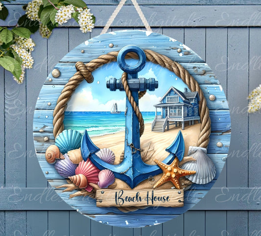 NAUTICAL DOOR HANGER, wreath sign png, for sublimation high resolution 2 file, 1 add your own text