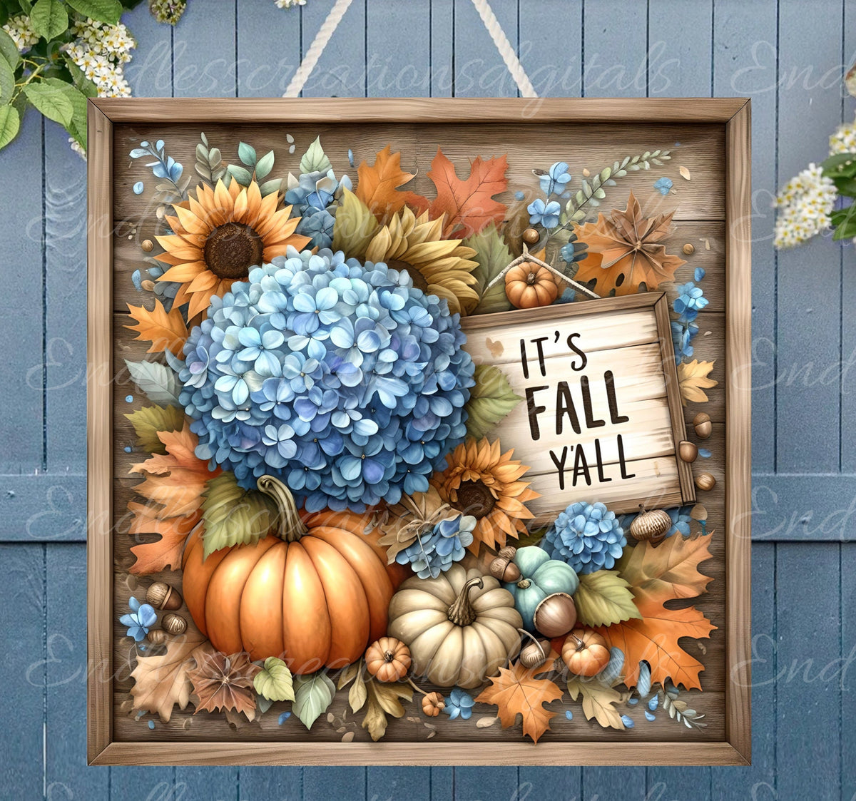 FALL SQUARE DOOR hanger, wreath sign, square cutting board png, for sublimation high resolution 2 files for download, 1 add your own text