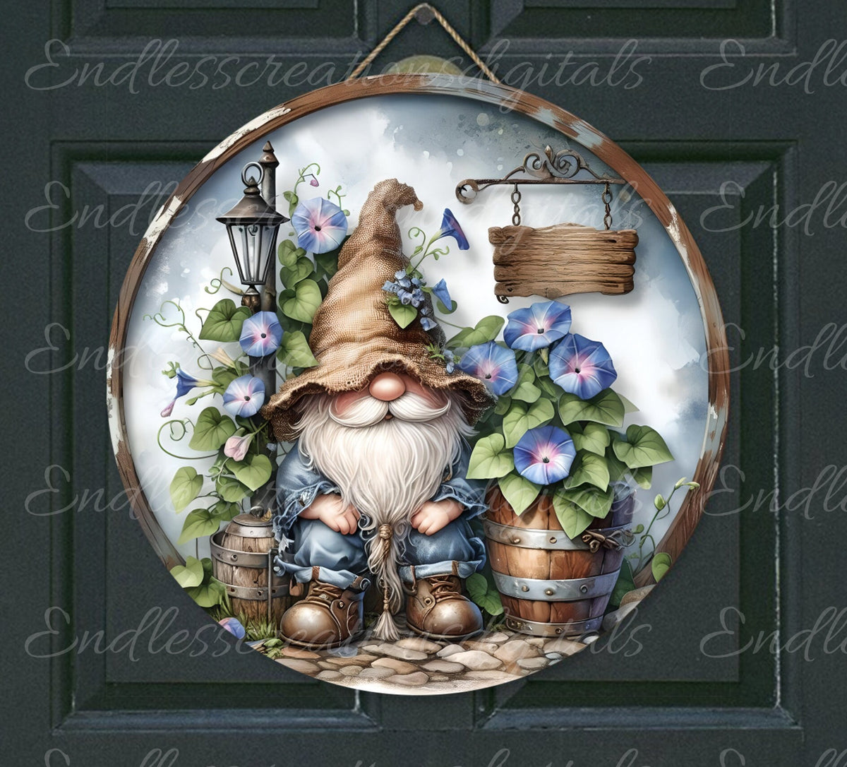WELCOME GNOME DOOR hanger, wreath sign, png, for sublimation high resolution 2 files for download, 1 add your own text