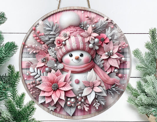 PINK SNOWMAN WINTER ROUND