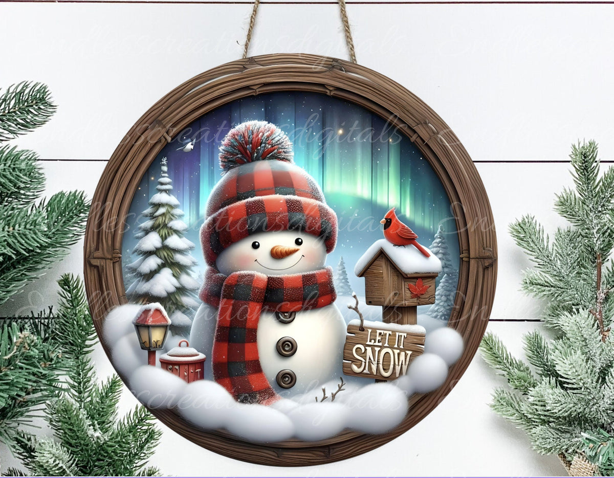 WINTER SNOW DOOR hanger, wreath sign, round cutting board png,  for sublimation high resolution, 2 files for download, 1 add your own text