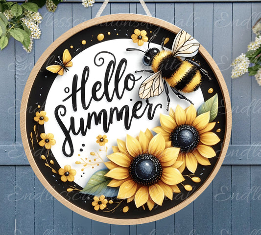 HELLO SUMMER BEE SUNFLOWER
