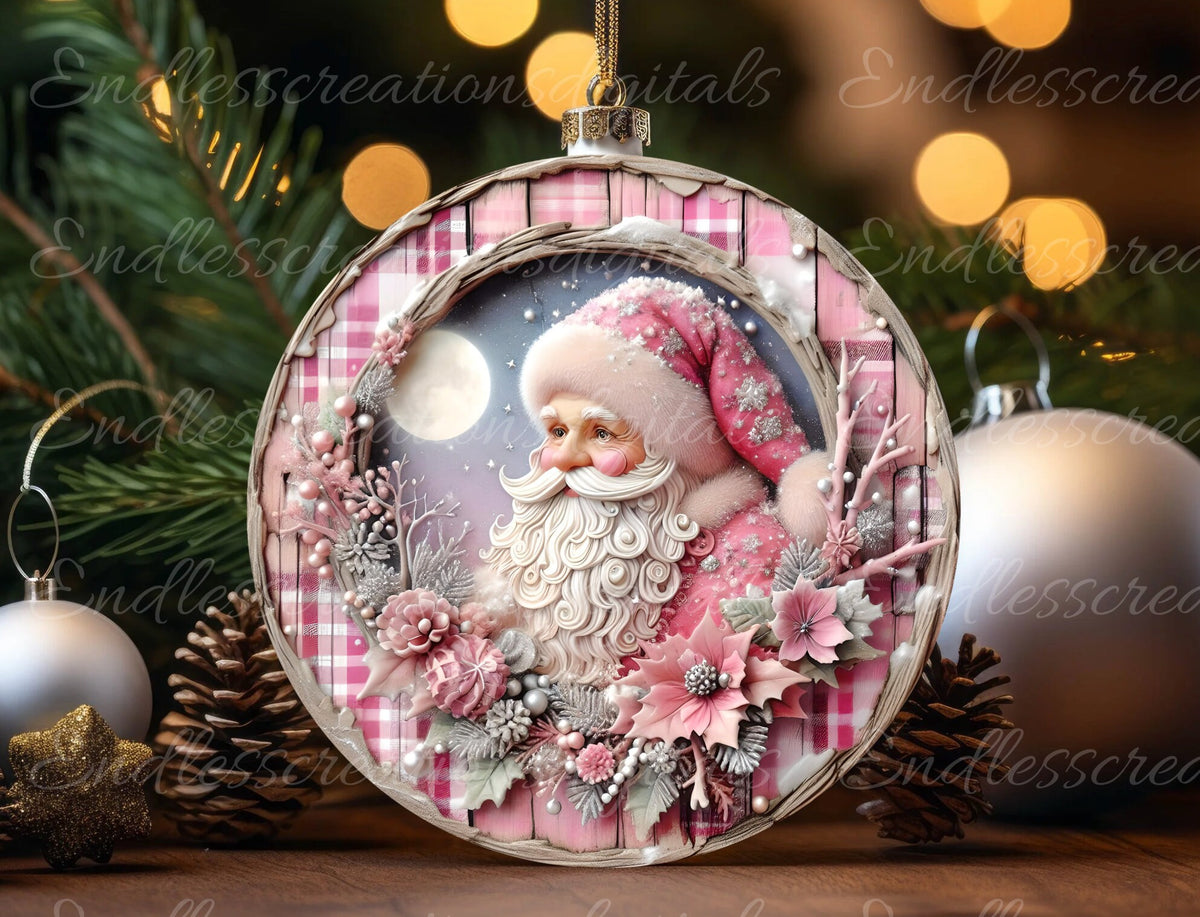 PINK SANTA CHRISTMAS ROUND