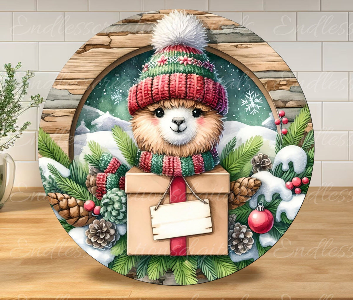 ALPACA DON'T OPEN, wreath sign, round cutting board, coaster png,  for sublimation high resolution, 2 files, 1 blank