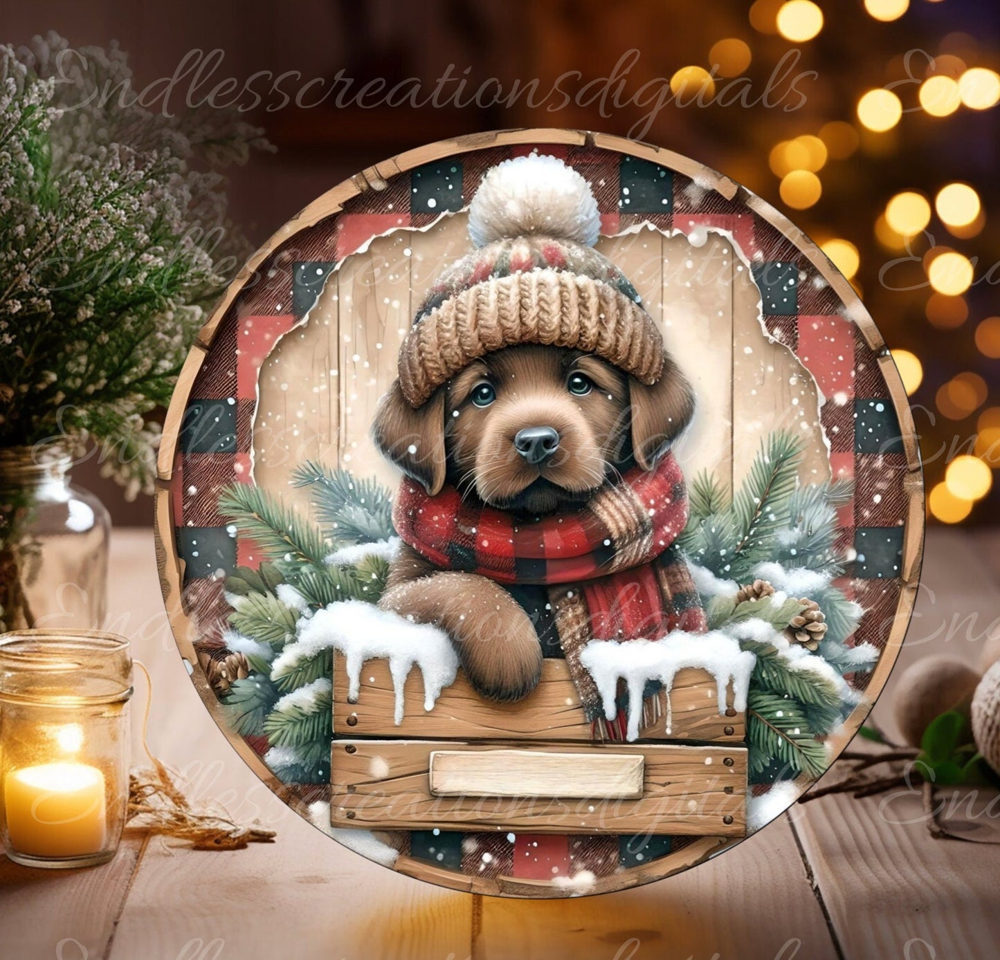 WINTER LAB PUPPY ROUND