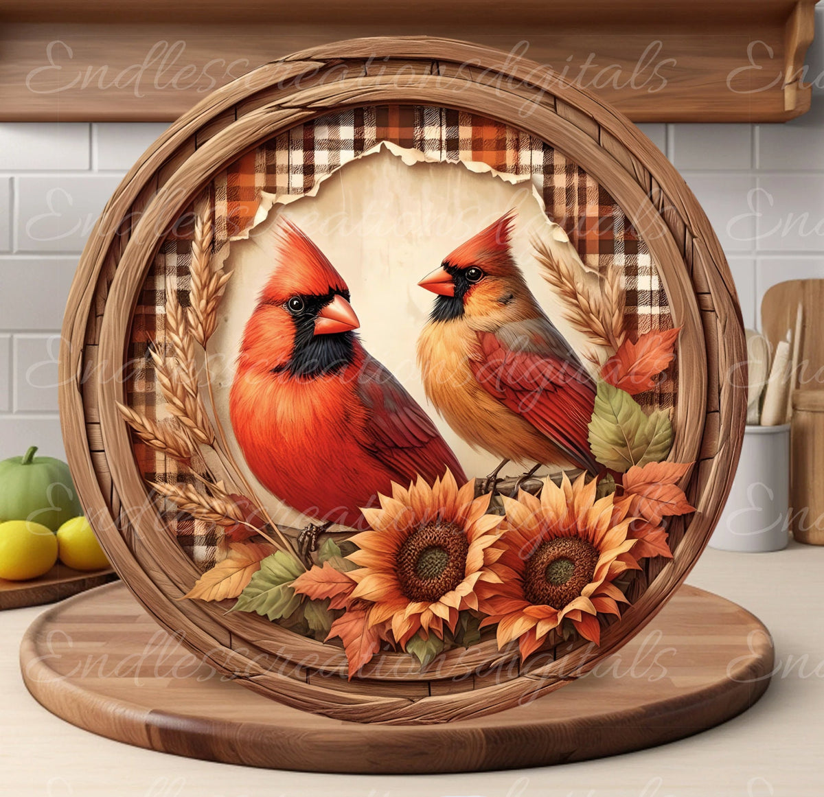 FALL CARDINAL PAIR ROUND