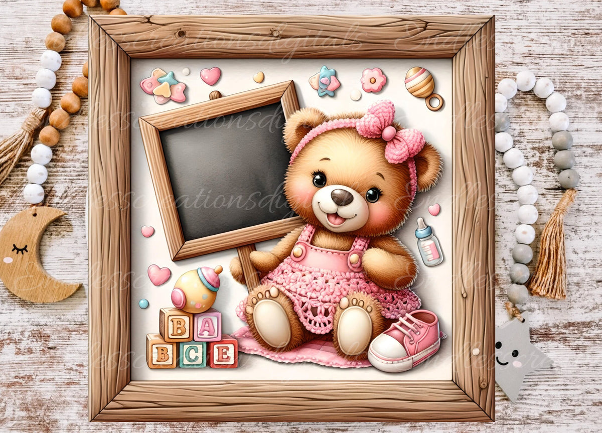 BABY'S ROOM BIRTH square announcement , DIGITAL DOWNLOAD ONLY, for sublimation high resolution,  1 add your own text file for download