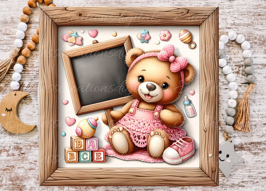 BABY'S ROOM BIRTH square announcement , DIGITAL DOWNLOAD ONLY, for sublimation high resolution,  1 add your own text file for download