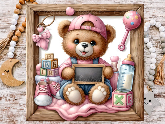 BABY'S ROOM BIRTH square announcement , DIGITAL DOWNLOAD ONLY, for sublimation high resolution,  1 add your own text file for download