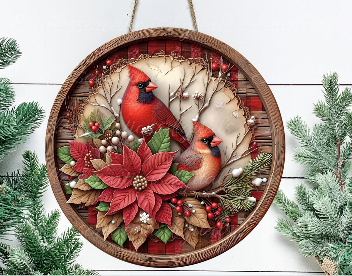 WINTER CARDINALS ROUND
