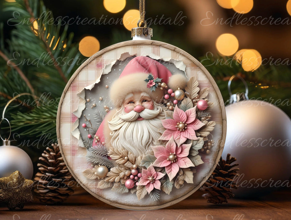 PINK SANTA CHRISTMAS ROUND