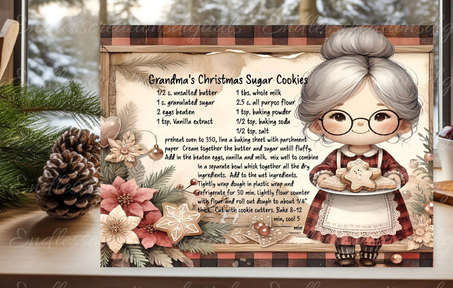 GRANDMA'S CHRISTMAS COOKIE RECIPE RECTANGLE