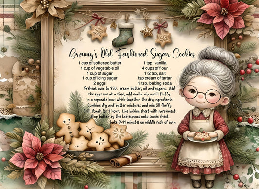 GRANDMA'S COOKIE RECIPE RECTANGLE