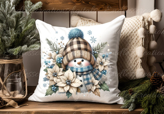 BLUE BEIGE SNOWMAN WINTER TRANSPARENCIES