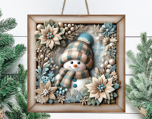 WINTER SNOWMAN SQUARE