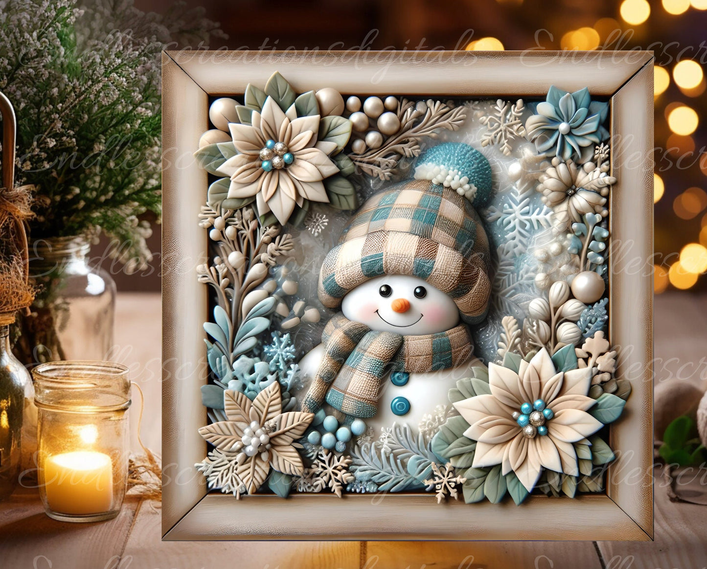 WINTER SNOWMAN SQUARE