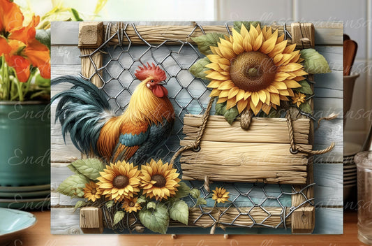 ROOSTER RECTANGLE CUTTING BOARD