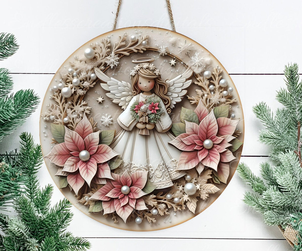 PINK ANGEL WINTER/CHRISTMAS ROUND