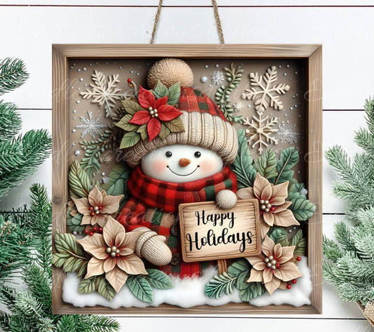 HOLIDAY SNOWMAN SQUARE