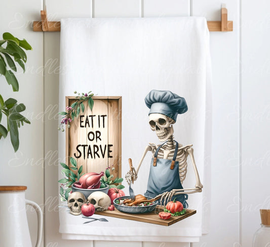 TEA TOWEL SKELETON sublimation package of 5 high definition 300png
