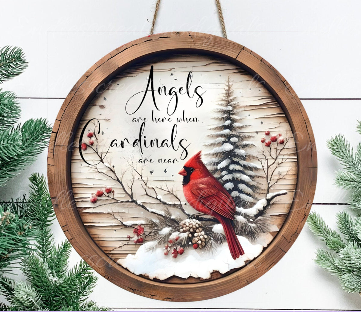 WINTER CARDINALS ROUND