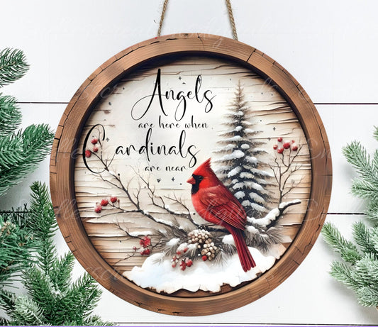 WINTER CARDINALS ROUND