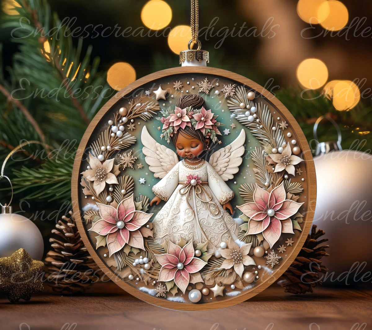 AFRICAN AMERICAN ANGEL  round door hanger, wreath sign, round cutting board, coasters etc. png, sublimation high resolution, can be resized
