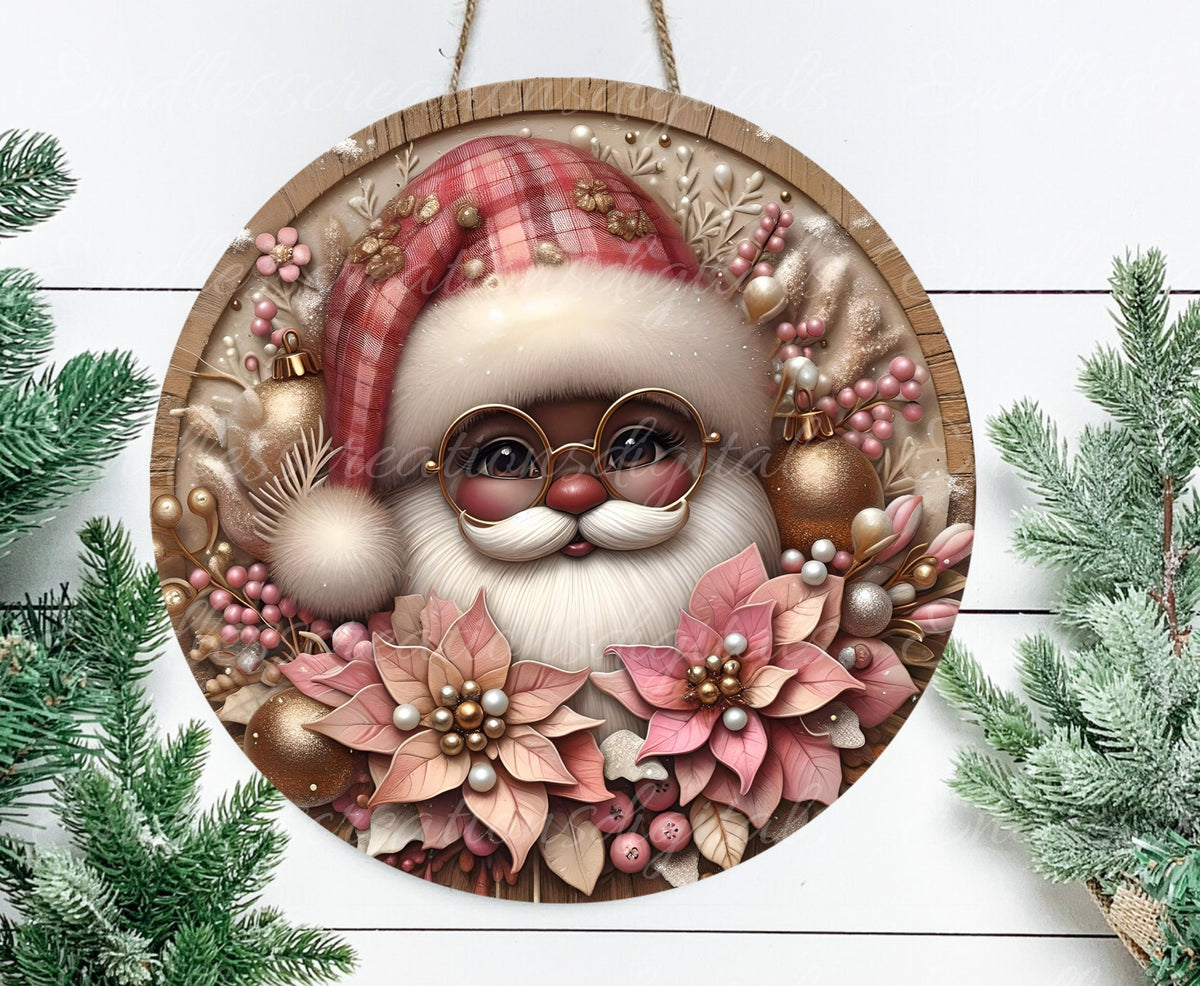 PINK SANTA CHRISTMAS ROUND
