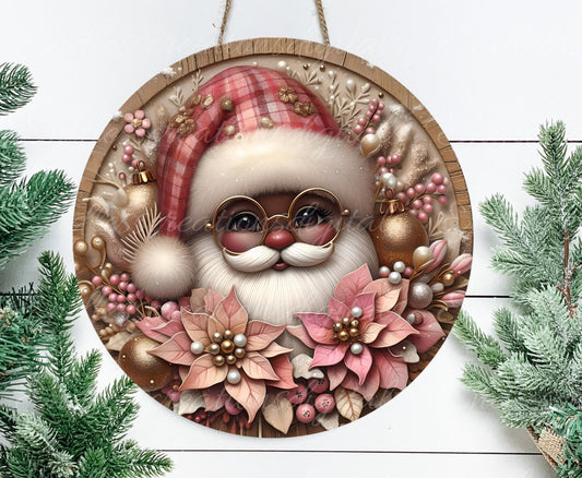 PINK SANTA CHRISTMAS ROUND