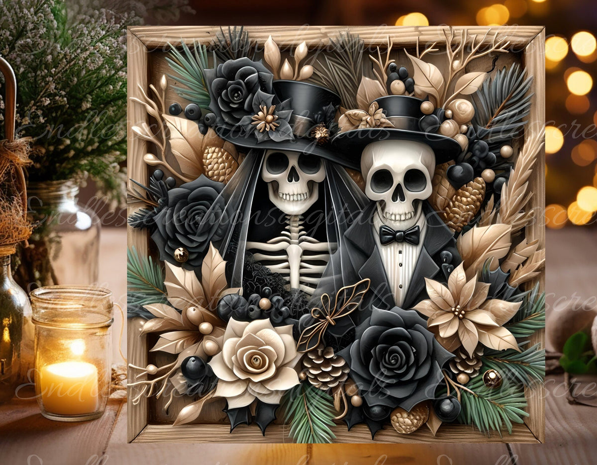 CHRISTMAS SKELETON COUPLE