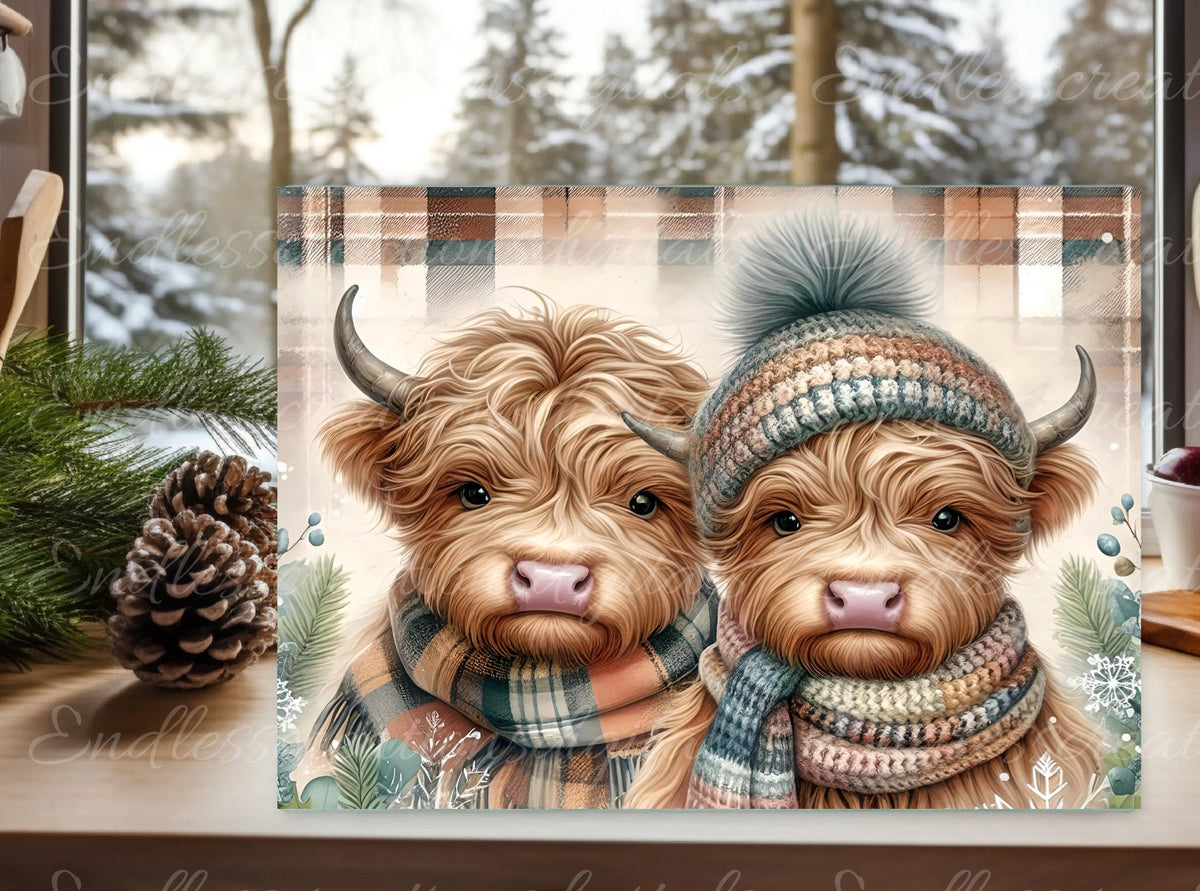 HIGHLAND COWS WINTER RECTANGLE
