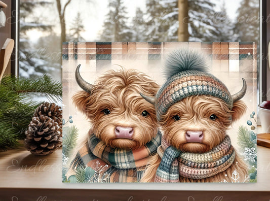 HIGHLAND COWS WINTER RECTANGLE