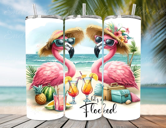 TROPICAL FLAMINGO TUMBER sublimation design for 20 oz tumbler, high quality 300 Dpi, 2 files, 1 add your own text