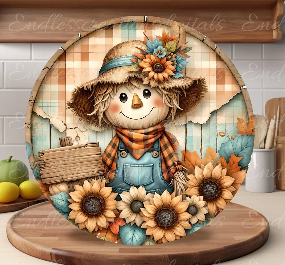 LOVE FALL SCARECROW ROUND