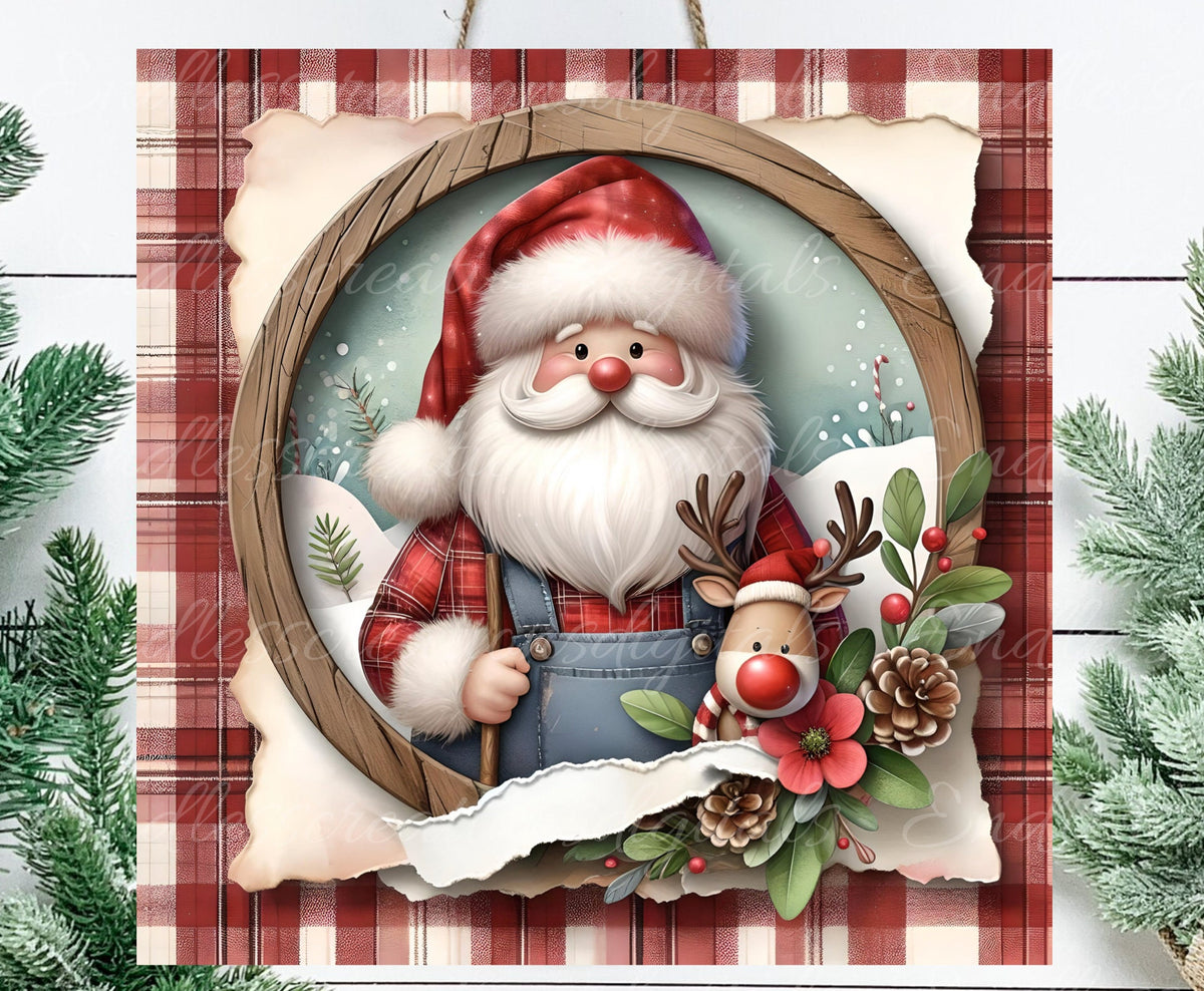 SANTA SQUARE DOOR CHRISTMAS