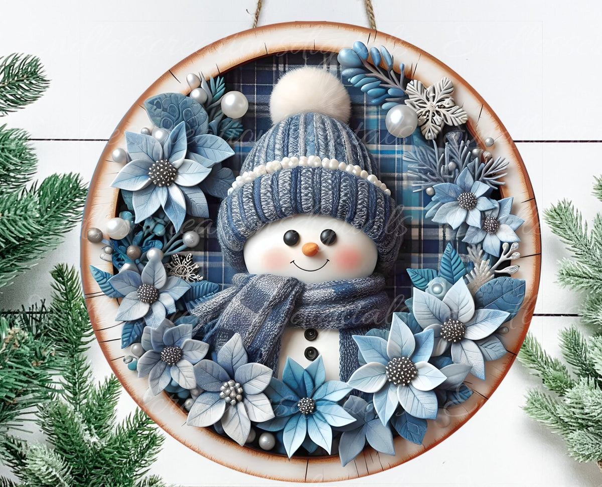 BLUE SNOWMAN WINTER ROUND