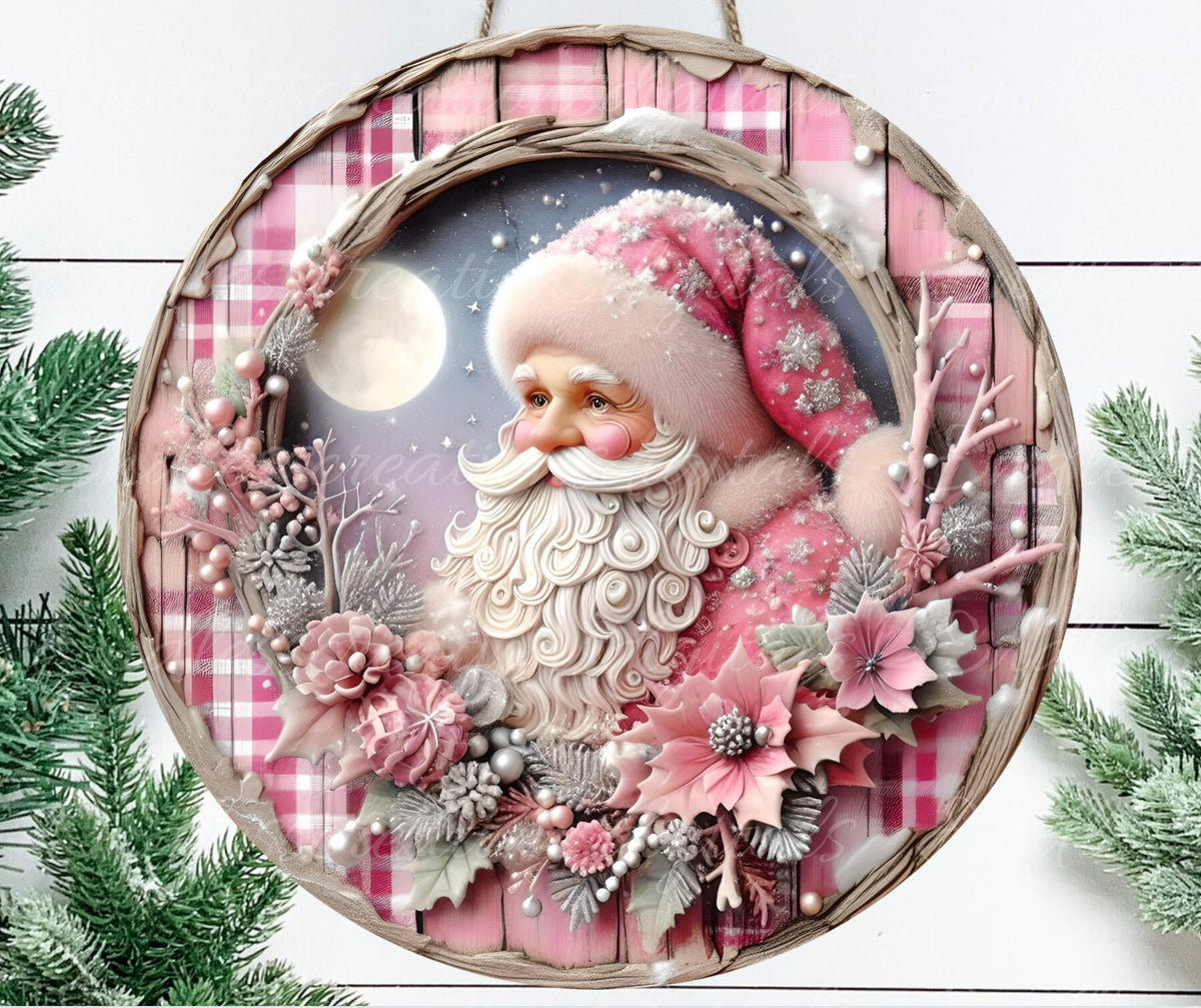 PINK SANTA CHRISTMAS ROUND
