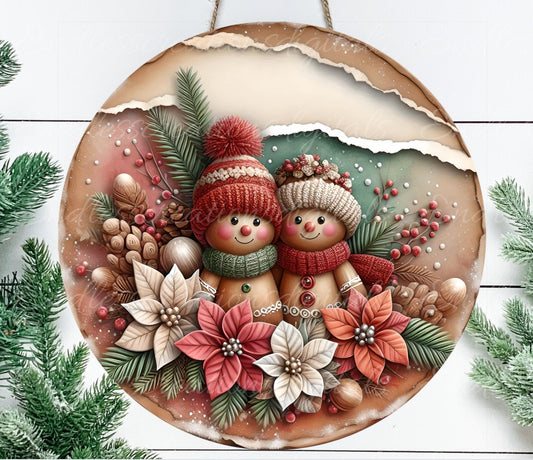 GINGERBREAD COUPLE WINTER ROUND