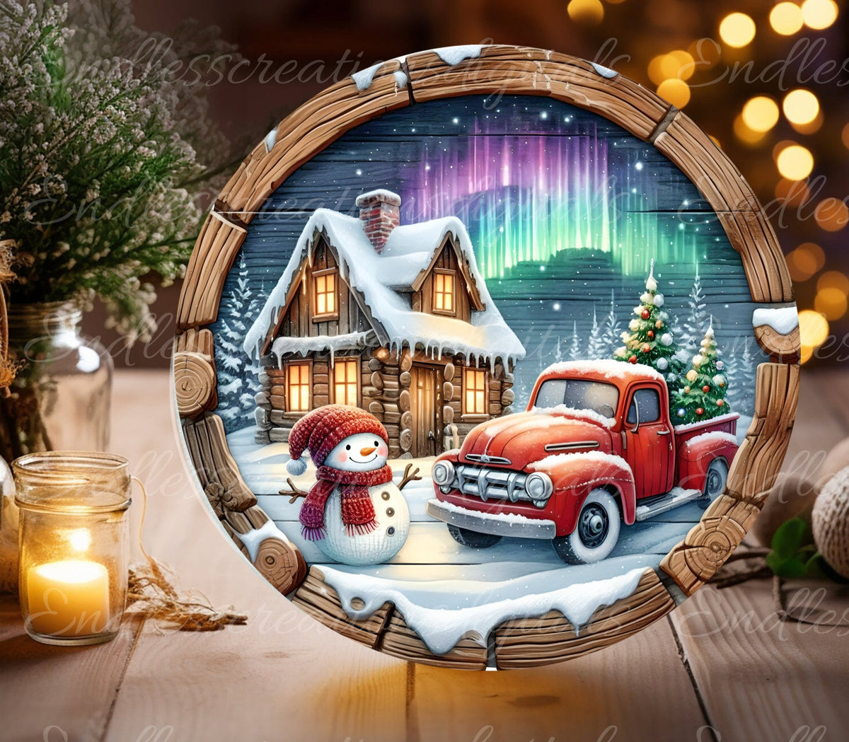 WINTER RED TRUCK