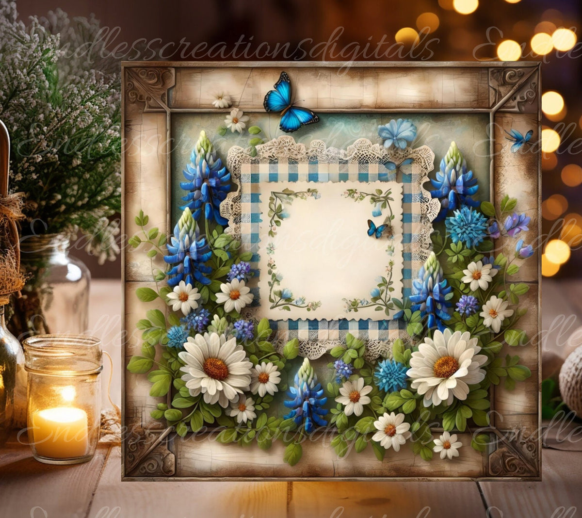 LOVE BLOOMS SQUARE door hanger, wreath sign png, square cutting board for sublimation high resolution, 2 files for download 1 add your text