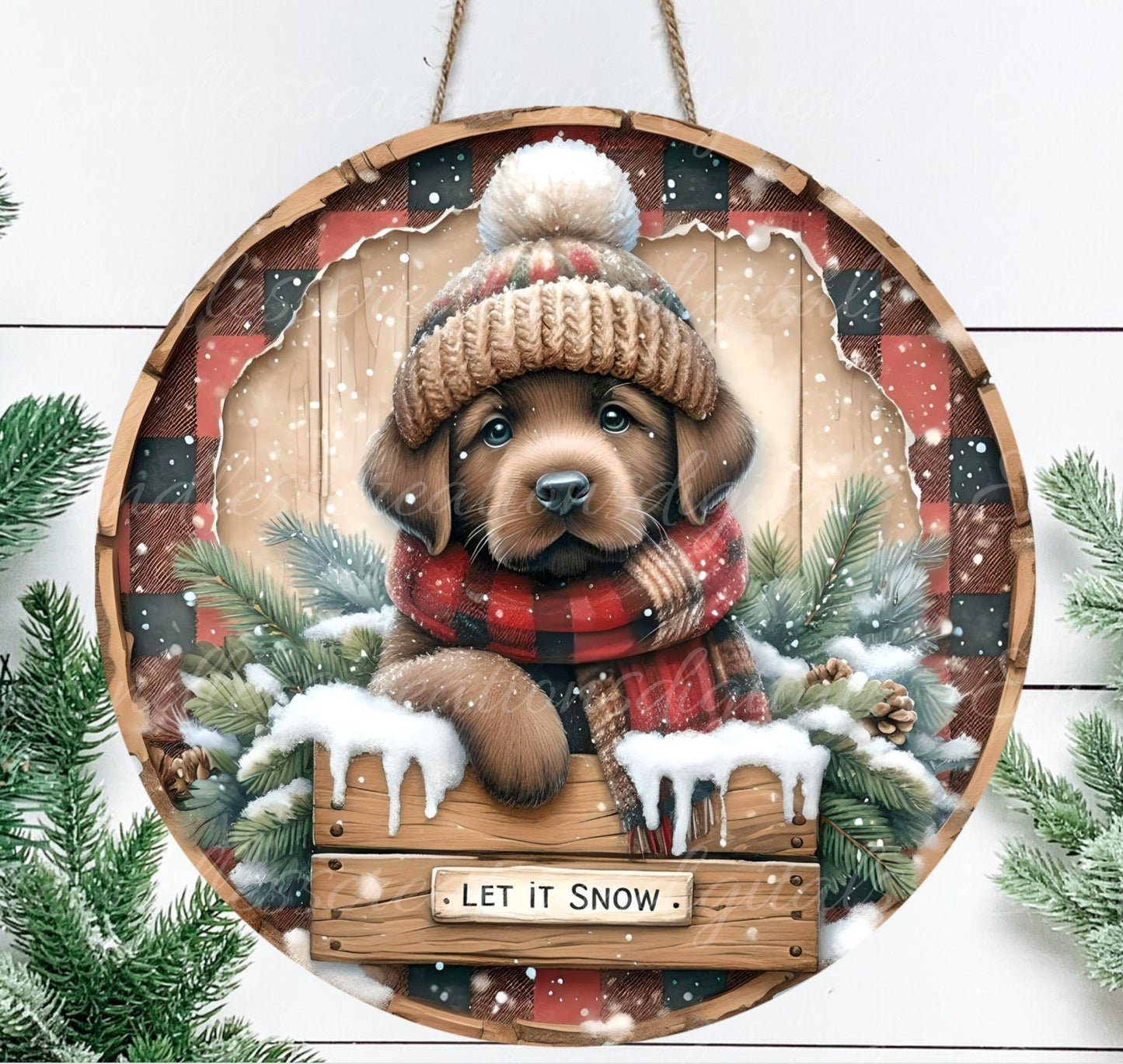 WINTER LAB PUPPY ROUND