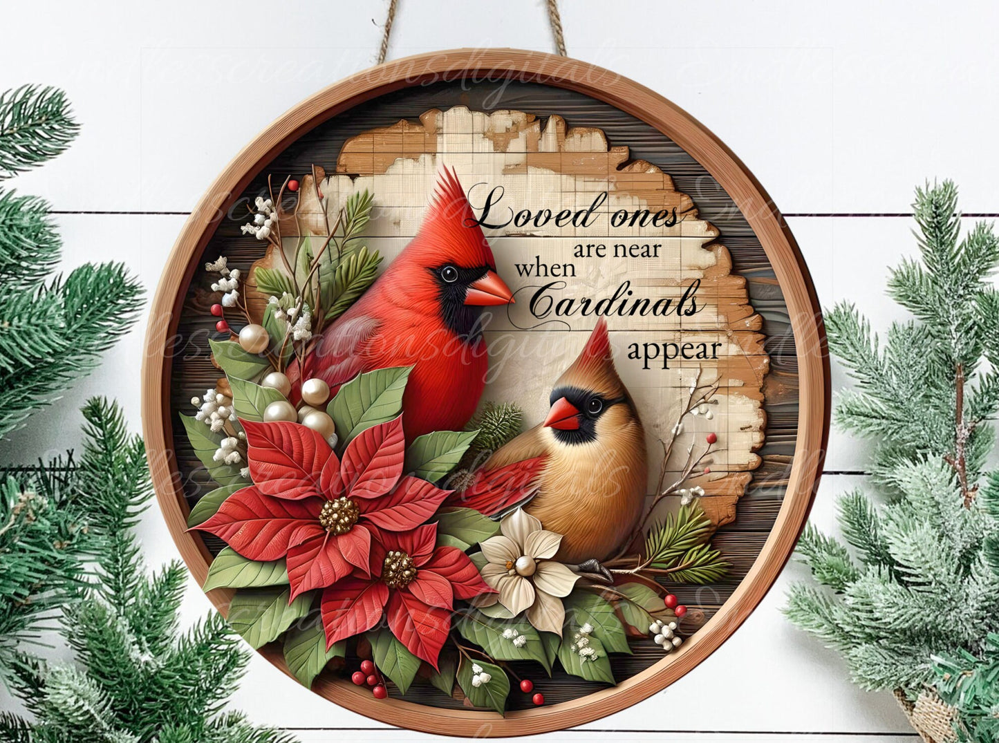WINTER CARDINALS ROUND