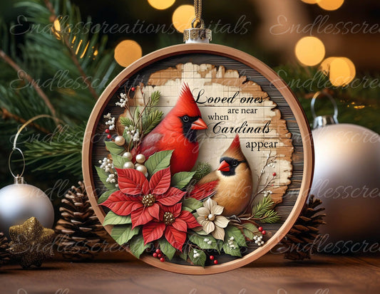 WINTER CARDINALS ROUND