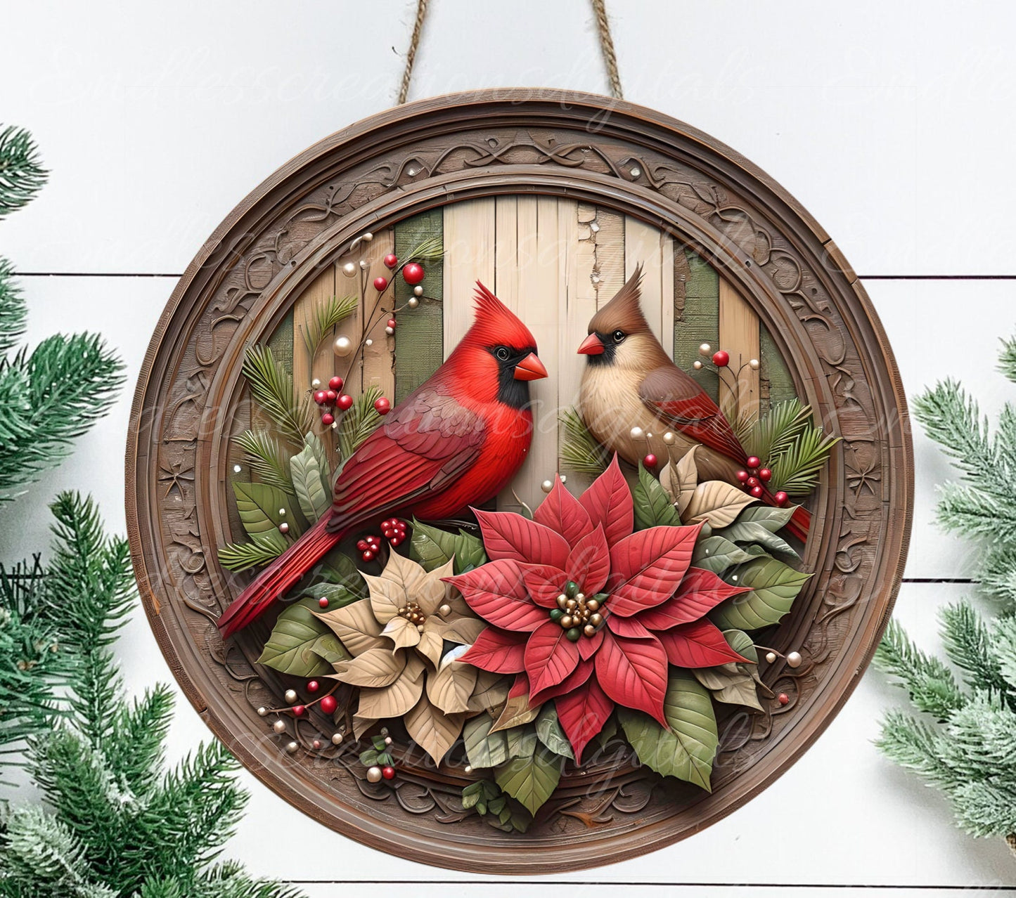 WINTER CARDINALS ROUND
