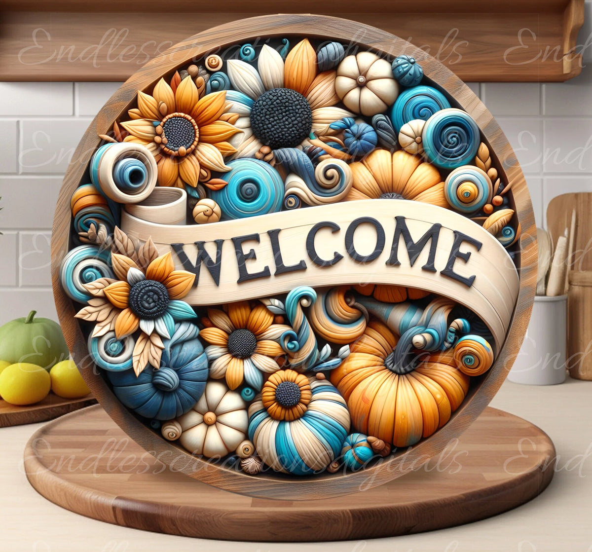 FALL WELCOME DOOR  hanger, wreath sign, round cutting board, for sublimation high resolution